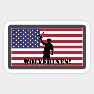 Wolverines! USA Flag Sticker